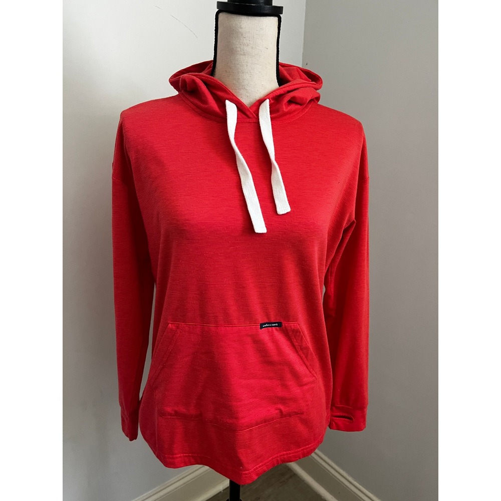 Southern Marsh Coral Pullover Hoodie XS Thumbholes Micro Ribbed Gorpcore Coastal